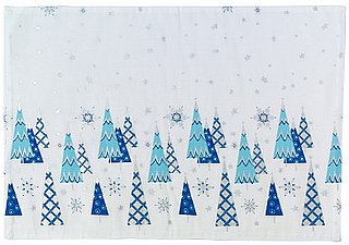 Deck the Haus: Martha Stewart For KMart Blue and Silver Christmas Tree Placemat